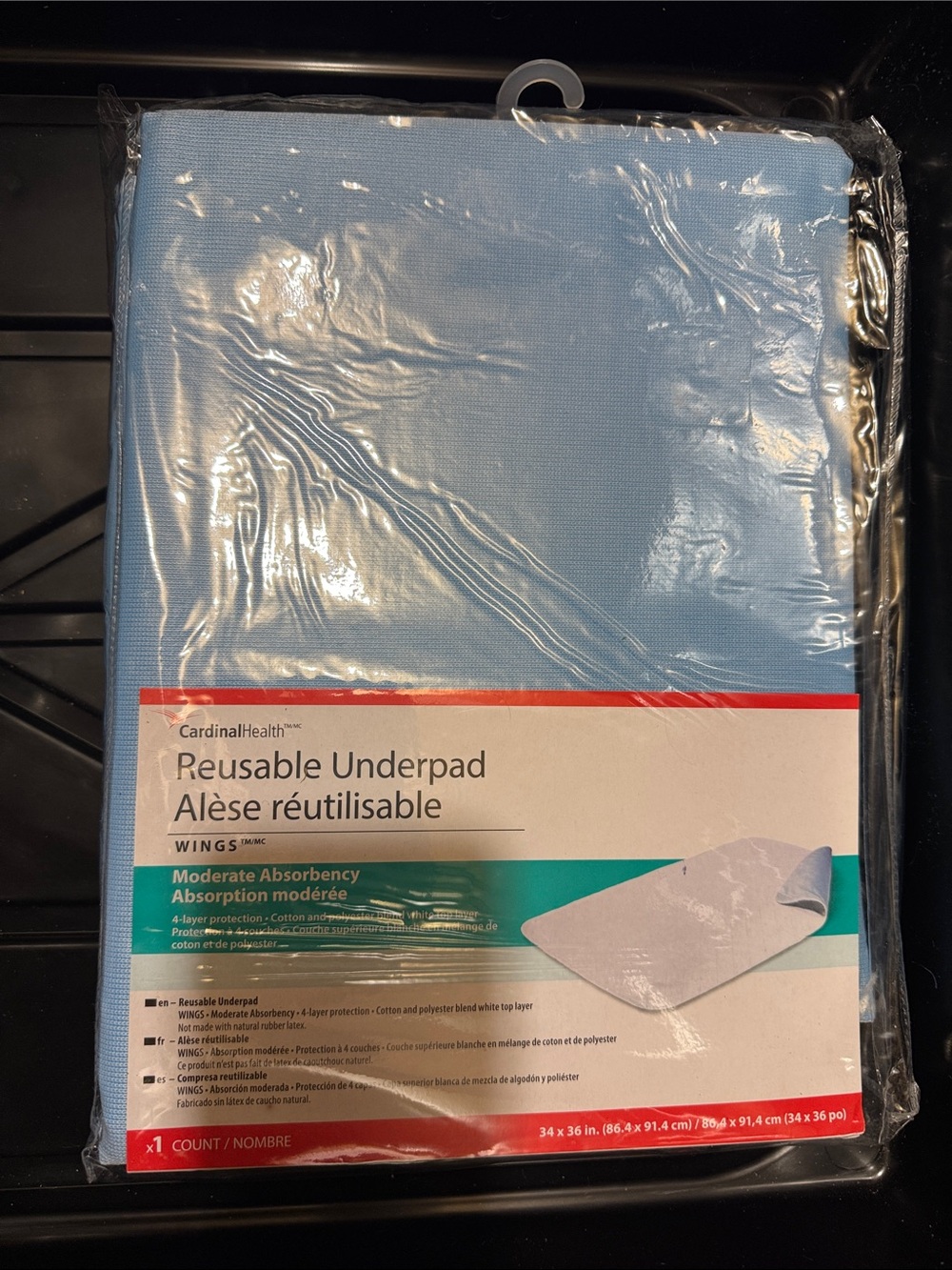 Light Blue Reusable Underpad - Moderate Absorbency - Picture 6 of 7